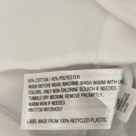 Cat & Jack Boys White Button Down Herringbone Pattern Long Sleeve Shirt Youth XL - Picture 3 of 6